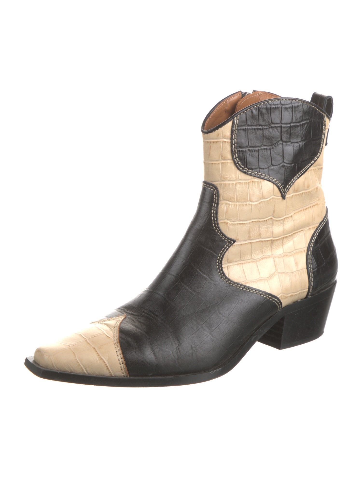 Alohas Leather Animal Print Western Boots